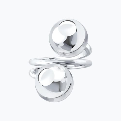 Кольцо из серебра из родированное серебро — вид 3