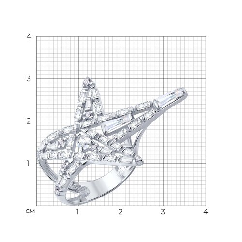 Кольцо из серебра с фианитами из серебро — вид 2