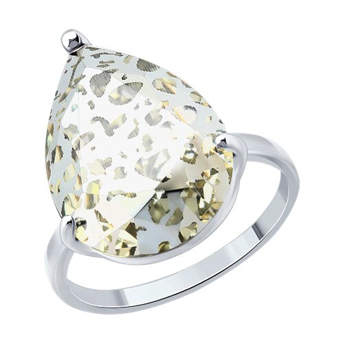 Кольцо из серебра с кристаллом из серебро