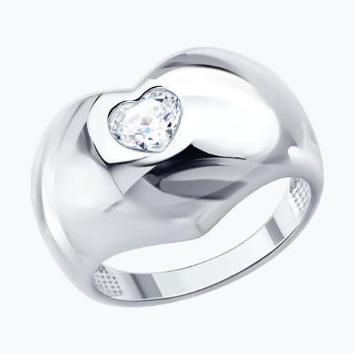 Кольцо из серебра с фианитом - видео на модели