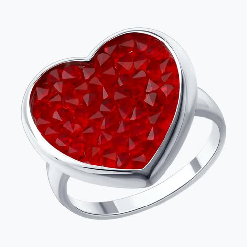 Кольцо из серебра с кристальной тканью - видео на модели