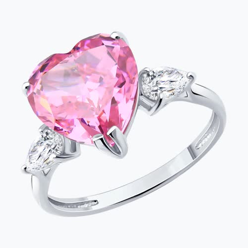 Кольцо из серебра с фианитами - видео на модели