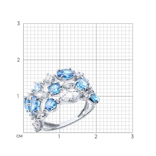 Кольцо из серебра с фианитами из серебро — вид 2
