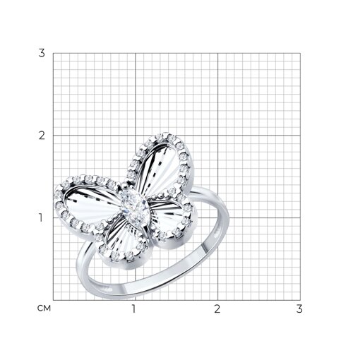 Кольцо из серебра с фианитами из серебро — вид 2