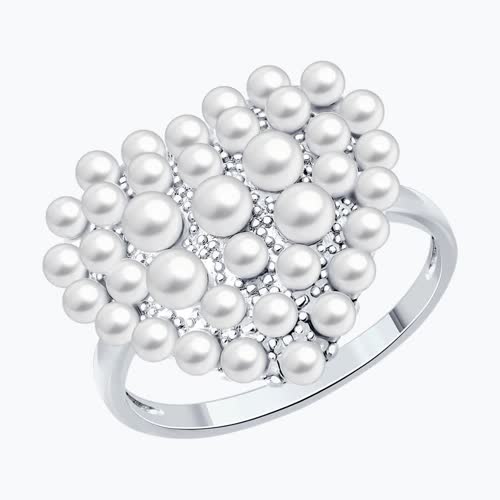 Кольцо из серебра с синтетическим жемчугом - видео на модели