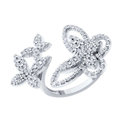 Кольцо из серебра с фианитами из серебро