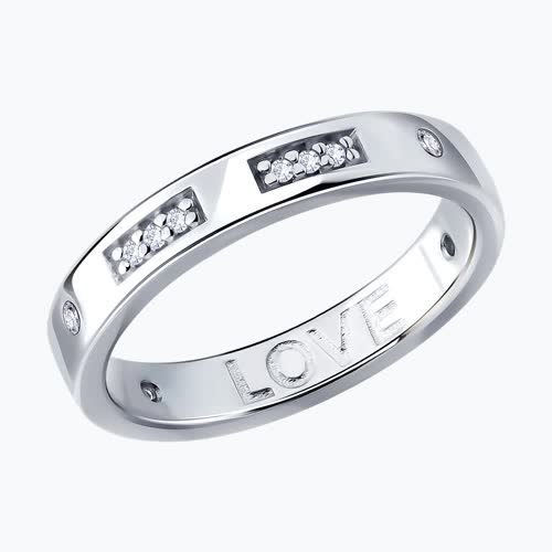 Кольцо из серебра с фианитами - видео на модели