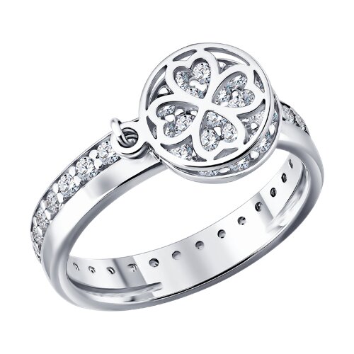 Кольцо из серебра с фианитами