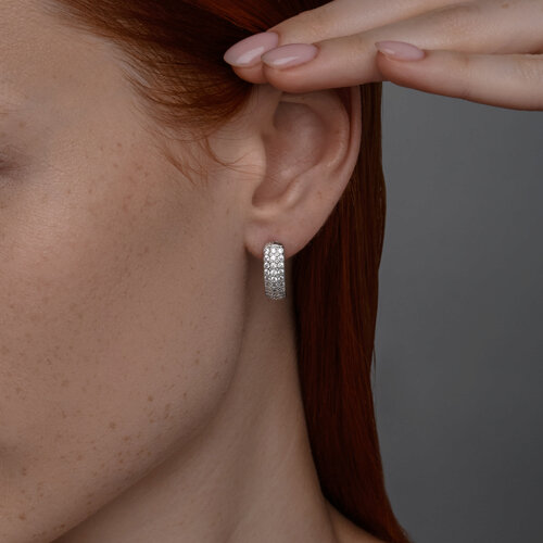 Серьги из серебра с фианитами из серебро — вид 3