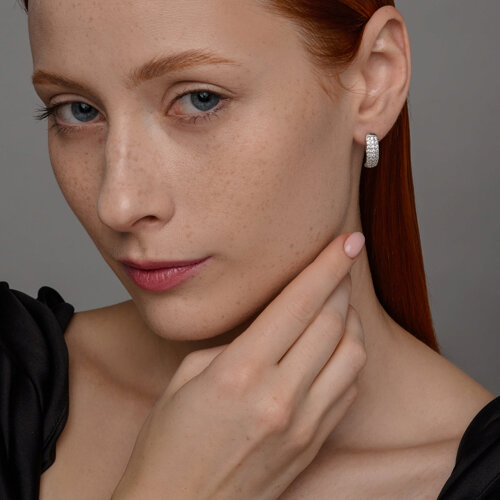 Серьги из серебра с фианитами из серебро — вид 4