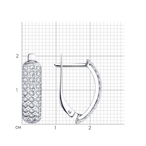 Серьги из серебра с фианитами из серебро — вид 5