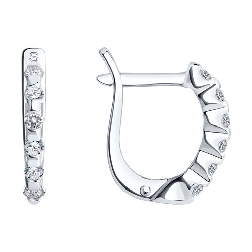 Серьги из серебра с фианитами - видео