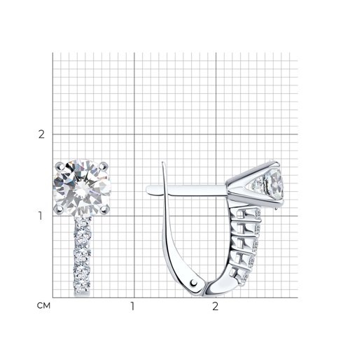 Серьги из серебра с фианитами из серебро — вид 4