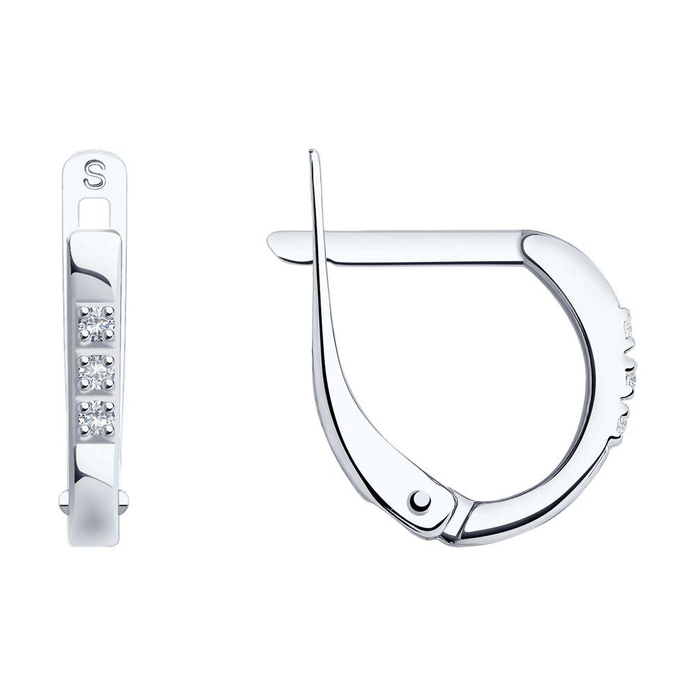 Серьги из серебра с фианитами - видео на модели