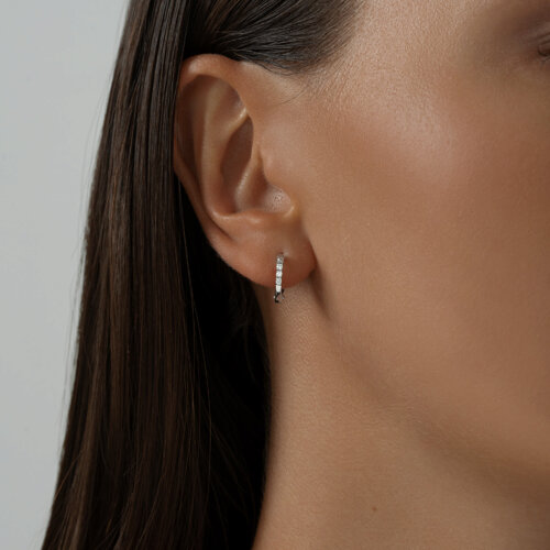 Серьги из серебра с фианитами из серебро — вид 2