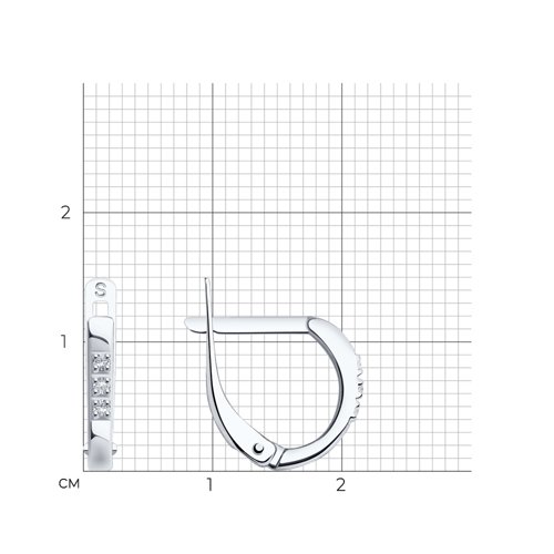 Серьги из серебра с фианитами из серебро — вид 4