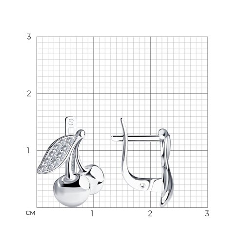 Серьги из серебра с фианитами из серебро — вид 4