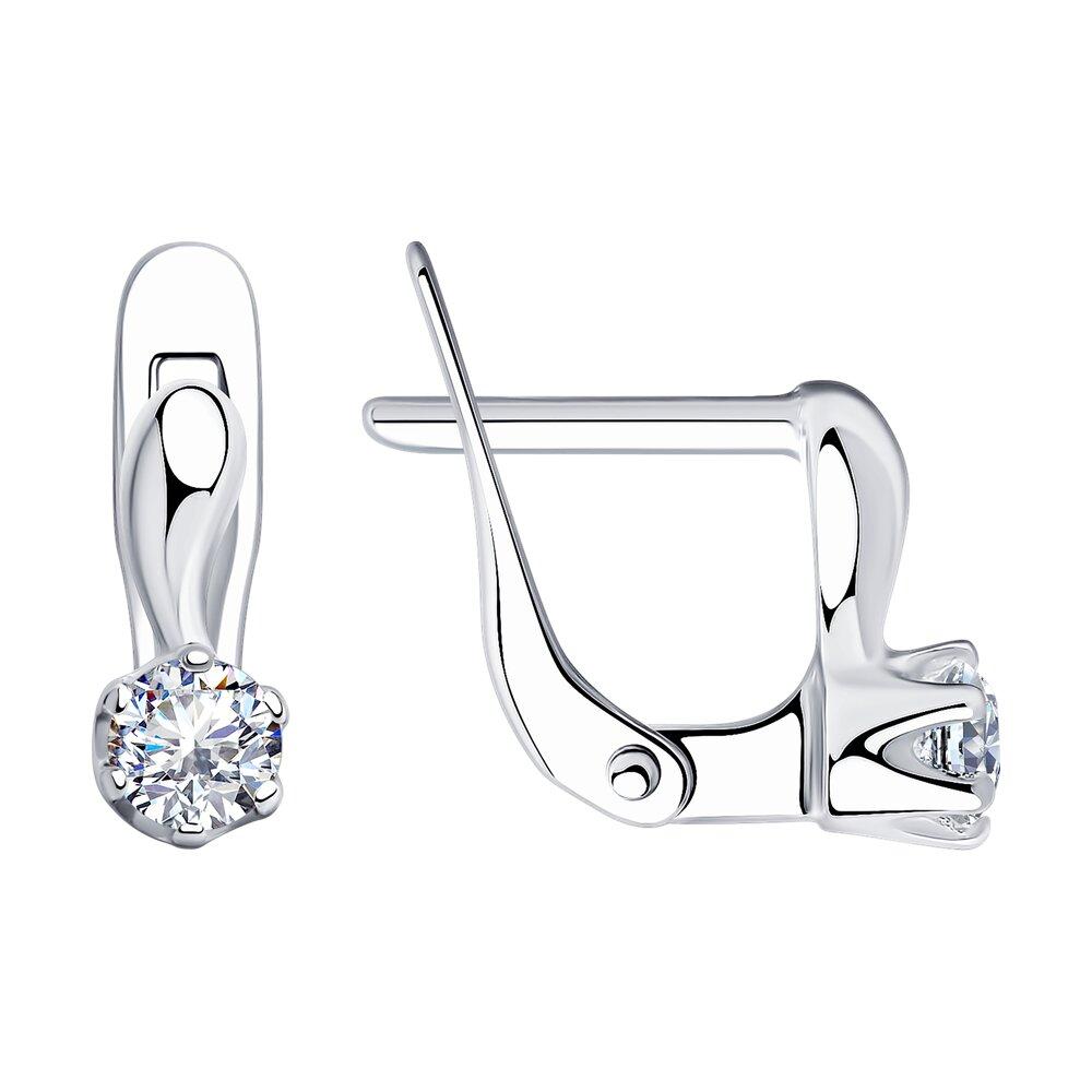 Серьги из серебра с фианитами - видео на модели