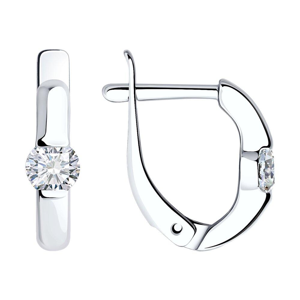 Серьги из серебра с фианитами - видео на модели