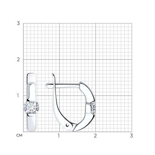 Серьги из серебра с фианитами из серебро — вид 5