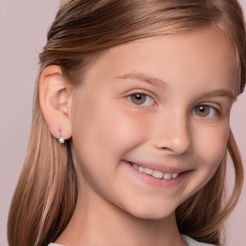 Серьги из серебра с фианитами из серебро — вид 2