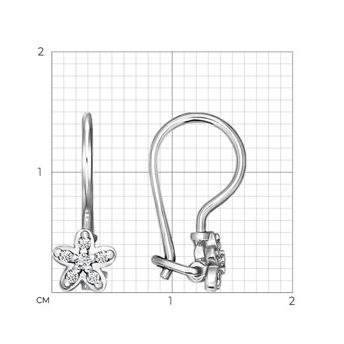 Серьги из серебра с фианитами из серебро — вид 3