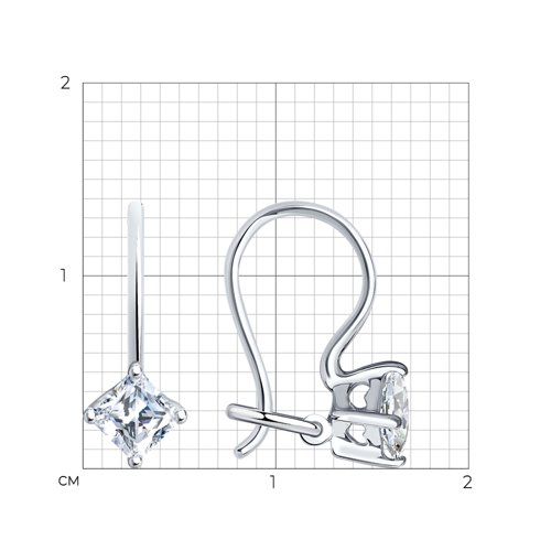 Серьги из серебра с фианитами из серебро — вид 3