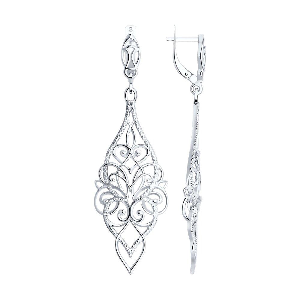 Серьги длинные из серебра - видео на модели