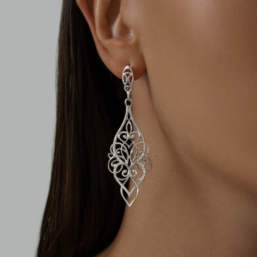 Серьги длинные из серебра из серебро — вид 2