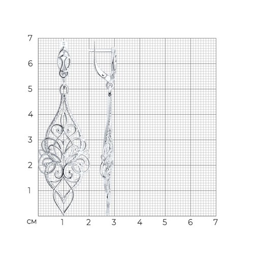 Серьги длинные из серебра из серебро — вид 4
