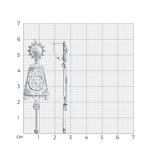 Серьги длинные из серебра с фианитами из серебро — вид 4