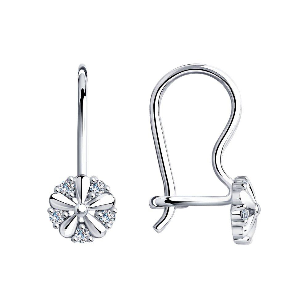 Серьги из серебра с фианитами - видео на модели