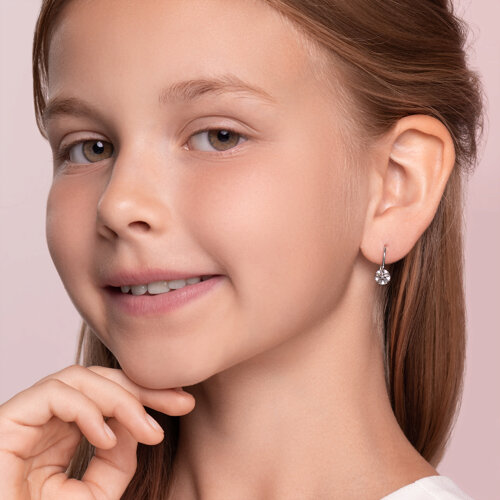 Серьги из серебра с фианитами из серебро — вид 2