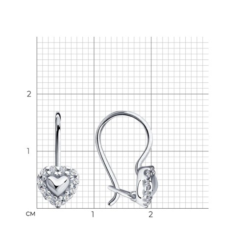 Серьги из серебра с фианитами из серебро — вид 3