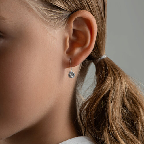 Серьги из серебра с фианитами из серебро — вид 3