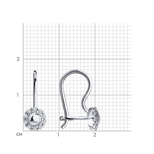 Серьги из серебра с фианитами из серебро — вид 4