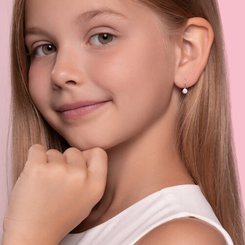 Серьги из серебра с фианитами из серебро — вид 2