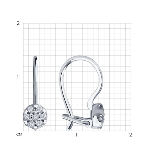 Серьги из серебра с фианитами из серебро — вид 3