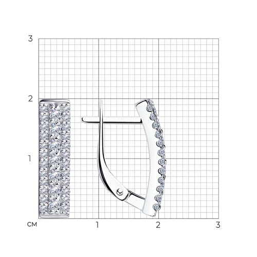 Серьги из серебра с фианитами из серебро — вид 4