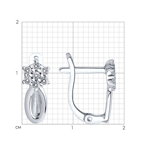 Серьги из серебра с фианитами из серебро — вид 3