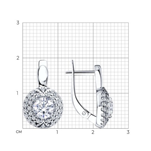 Серьги из серебра с фианитами из серебро — вид 5