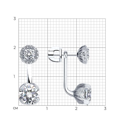 Серьги из серебра с фианитами из серебро — вид 3