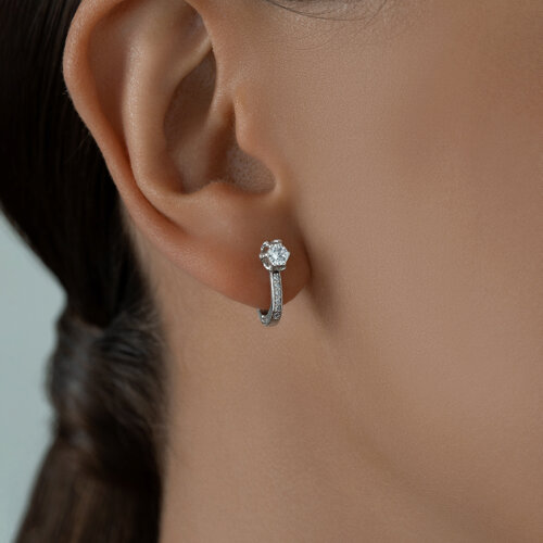 Серьги из серебра с фианитами из серебро — вид 2