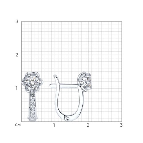Серьги из серебра с фианитами из серебро — вид 4