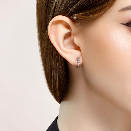 Серьги из серебра с фианитами из серебро — вид 2