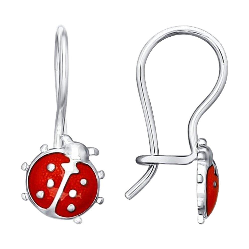 Серьги из серебра с эмалью из серебро