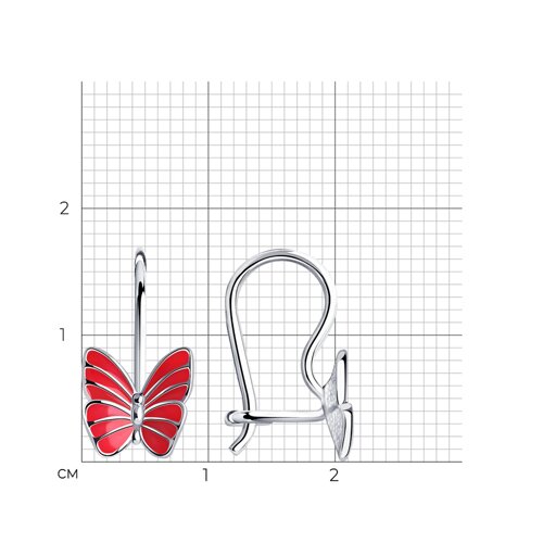 Серьги из серебра с эмалью из серебро — вид 3