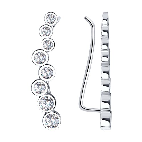 Серьги-зажимы с фианитами - видео на модели