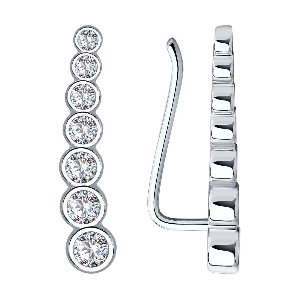 Серьги из серебра с фианитами - видео на модели