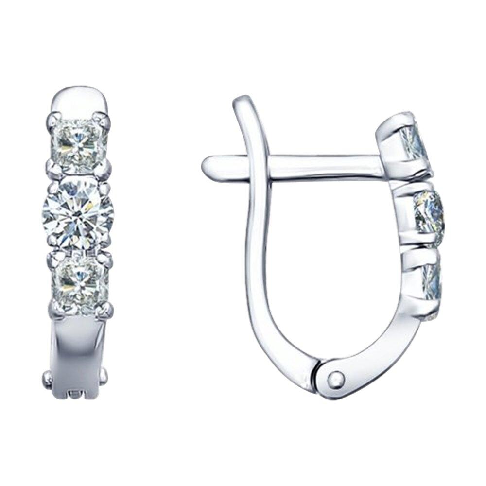 Серьги из серебра с фианитами - видео на модели